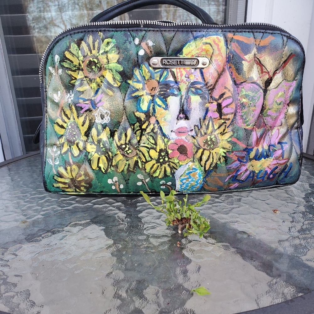 Handpainted purse,  shoulder bag